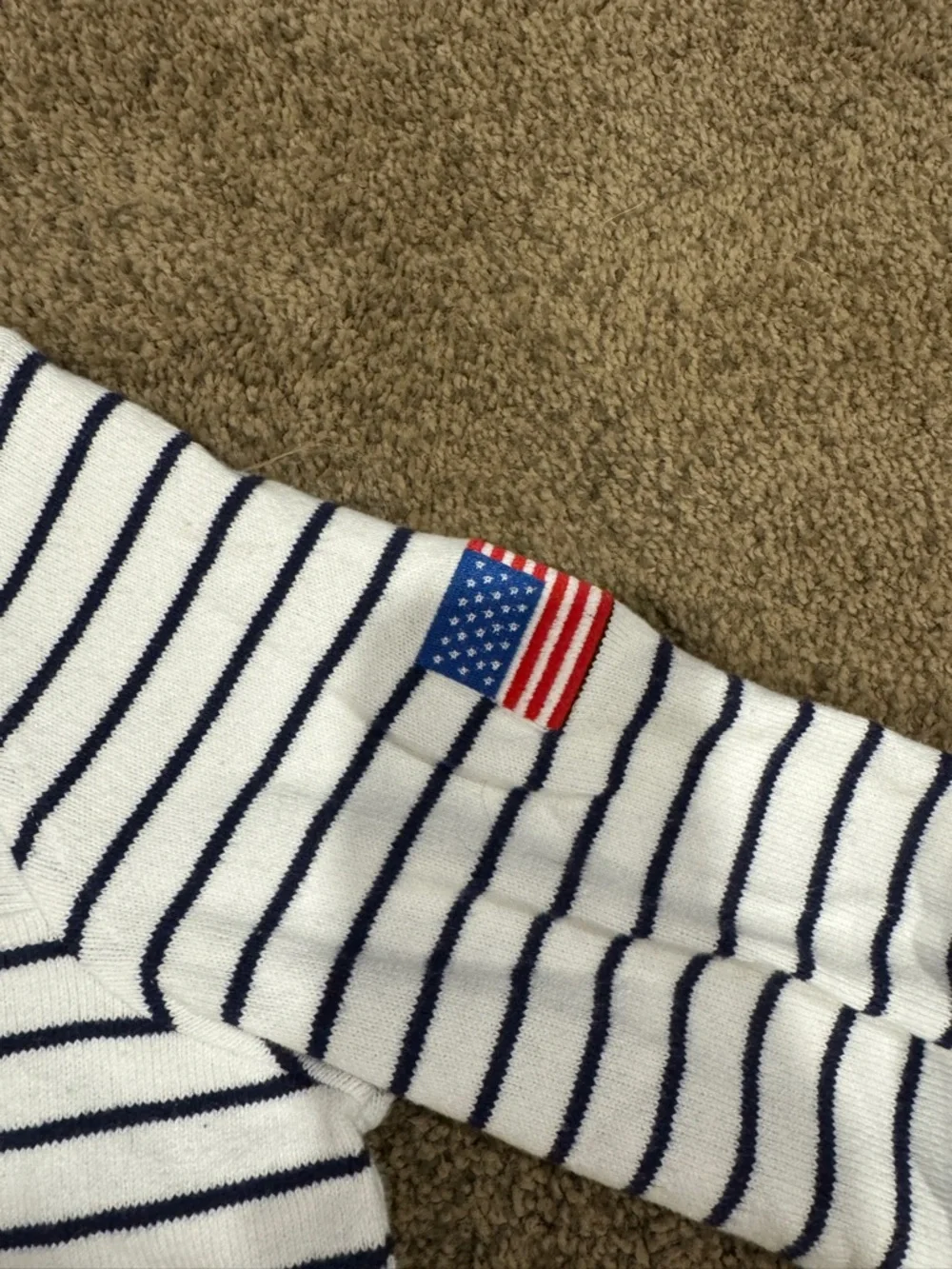Vineyard Vines White & Navy Striped Quarter-Zip - Picture 5 of 10